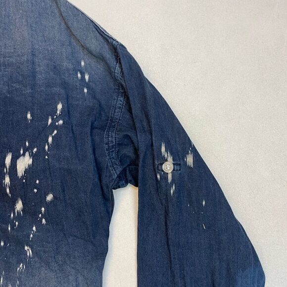 NSF Sky Top In Ash Harlan Denim Jean Shirt Women XS Blue Long Sleeve - Picture 3 of 7